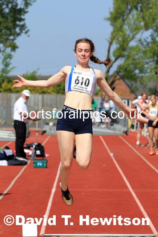 Women and Girls long jump, 2022 North Eastern Track and Field Champs., Middlesbrough. David T. Hewitson/Sports for All Pics